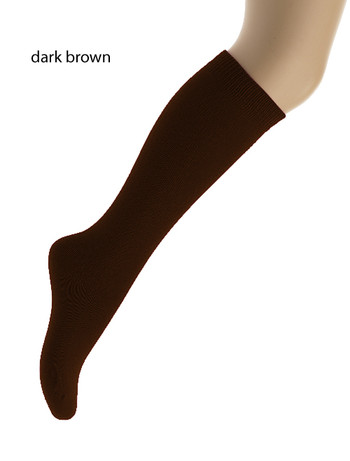 Bonnie Doon Children's Cotton Knee High Socks dark brown