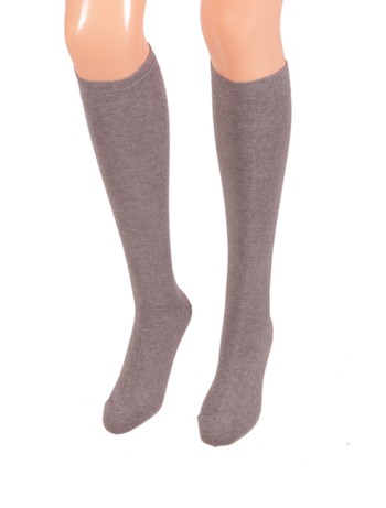 Bonnie Doon Cotton Knee High Socks medium grey heather