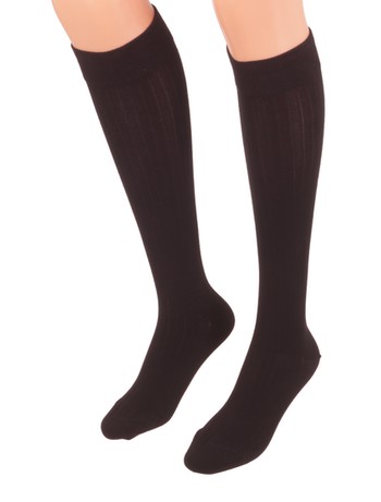 Bonnie Doon 7x1 Ribbed Knee High Socks black