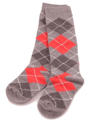 Bonnie Doon Argyle Knee High Socks medium grey heather