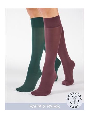 Cette Orleans Eco Knee Highs 2 Pairs Mint Green / Burnt Russet