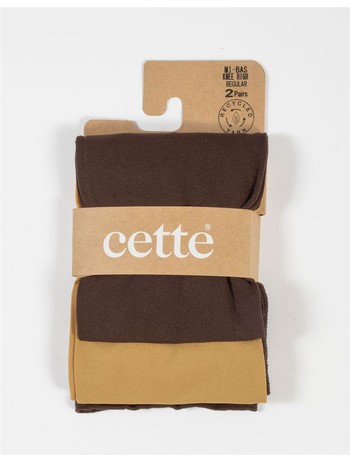 Cette Orleans Eco Knee Highs 2 Pairs Cream Gold / Walnut