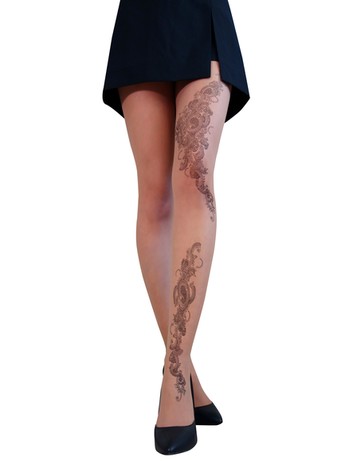 Cecilia de Rafael Tatoo tights leg tattoo patterned natural
