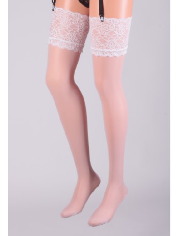 Cervin Sensuel Luxe Suspender Stockings white