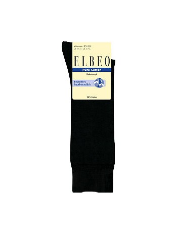 Elbeo Pure Cotton Knee High Socks black