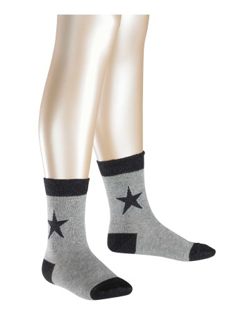 Fale Sparkle Star Children's Socks light grey mel.