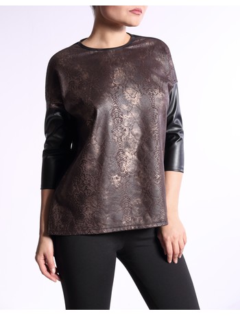 Giulia Jersey #01 Leather Style Shirt nero