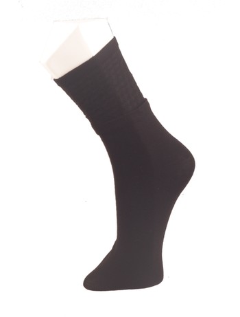 Giulia Black Houndstooth Cotton Socks nero