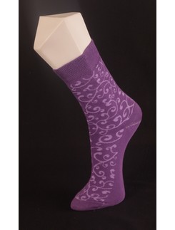 Giulia Violet Patterned Cotton Socks