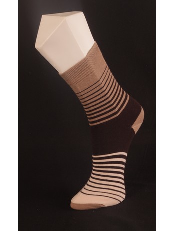 Giulia Brown Striped Socks beige