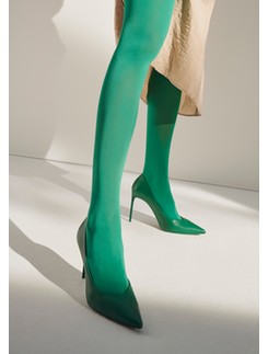 50 Denier Opaque Tights: Emerald Green / One Size