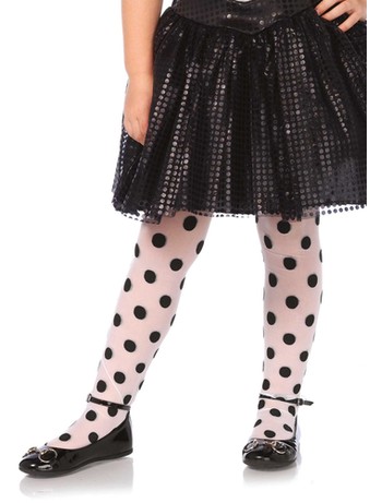 Leg Avenue Children's Polka Dot Tights black-white