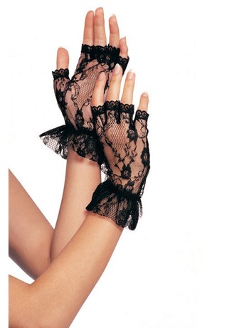 Leg Avenue Fingerless Lace Gloves black